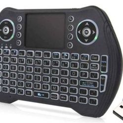 Mini Wireless Keyboard with Touchpad Mouse Combo, Rechargable Li-ion Battery & Multi-Media Handheld Keyboard for Google Android TV Box, Smart TV, Smar