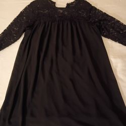 Black Dress With Lace Sleeves