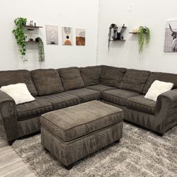 Brown Sectional Couch - Free Delivery 
