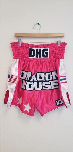 DHG Muay Thai Shorts Dragon House Usa /Thai Flag Unisex ? Men's ? Women's Sz XXL