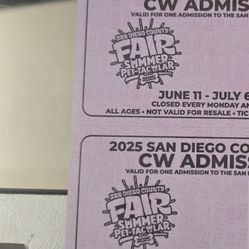 San Diego Fair Tickets x2