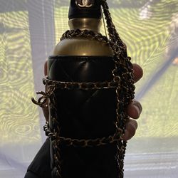 Authentic Chanel Lamb skin Leather Water Bottle/holder for Sale in