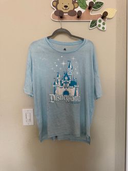 Disney Parks Disneyland Castle Cinderella Light Blue T Shirt NEW