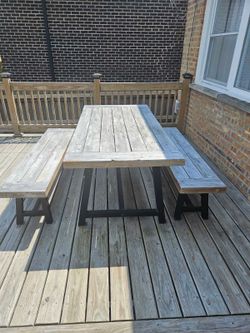 Outdoor Bench Table Set