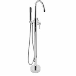 1-Handle Freestanding Floor Mount Roman Tub Faucet Bathtub Filler with Hand Shower in Chrome 
