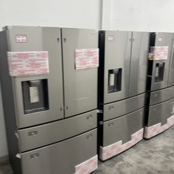 Brand new Samsung four-door refrigerators some may contain minor scratcher dent