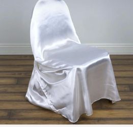 16 White satin chair covers
