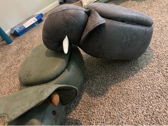 🐘 Kids Animal Storage Ottoman Set – Adorable & Functional!