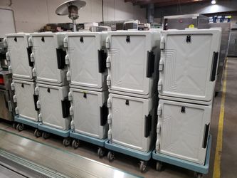 (5) Used CAMBRO Double Stack Hot Boxes With Dollies