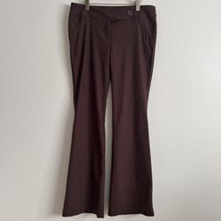CHARLOTTE RUSSE Vintage Y2K Brown Stretch Wide Leg Business Trouser Slack Pants