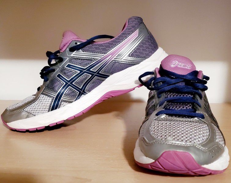 Asics Women's Gel-Contend 4 Size 8.5 Running Athletic Shoes Gray Purple Blue