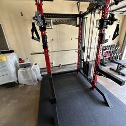 PRO SERIES Ultimate Half Rack Functional Trainer w/Smith Machine Bar | 400lb Stack | Gym Equipment | Fitness | Commercial | Squat Rack 