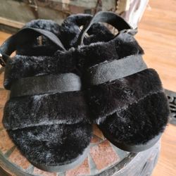 Koolaburra By UGG Black Teddy Slippers, Women's 8