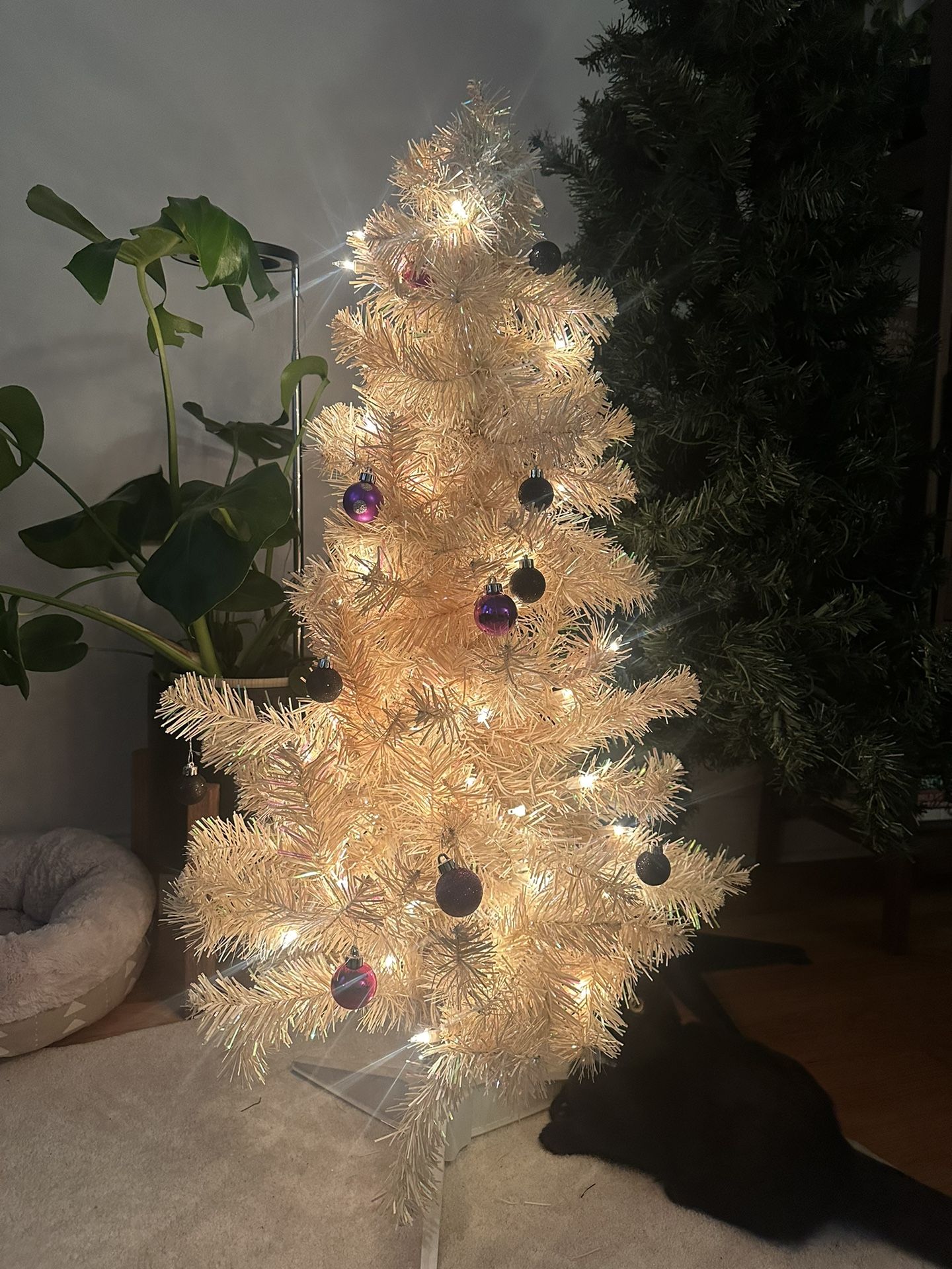 3.5ft Tall White And Pink Christmas Tree