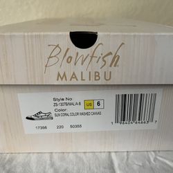 Brand New Pair Of Blowfish Malibu Still In The Box Dress Sneakers Color Is SunCoral  Washed Canvas Size 6