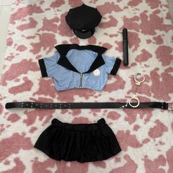 Sexy Police Officer Costume Set – 6 Piece Outfit – Micro Mini Skirt – Cosplay Halloween Festival Rave 🔥