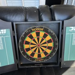 Nodor Supabull Professional Dartboard Cabinet Set – Includes 6 Narwhal Darts – Game Room Ready