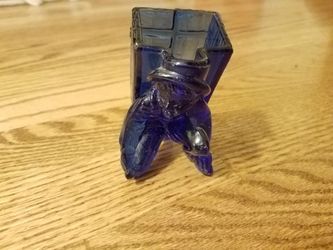 Vintage Cobalt Blue Glass Toothpick Holder