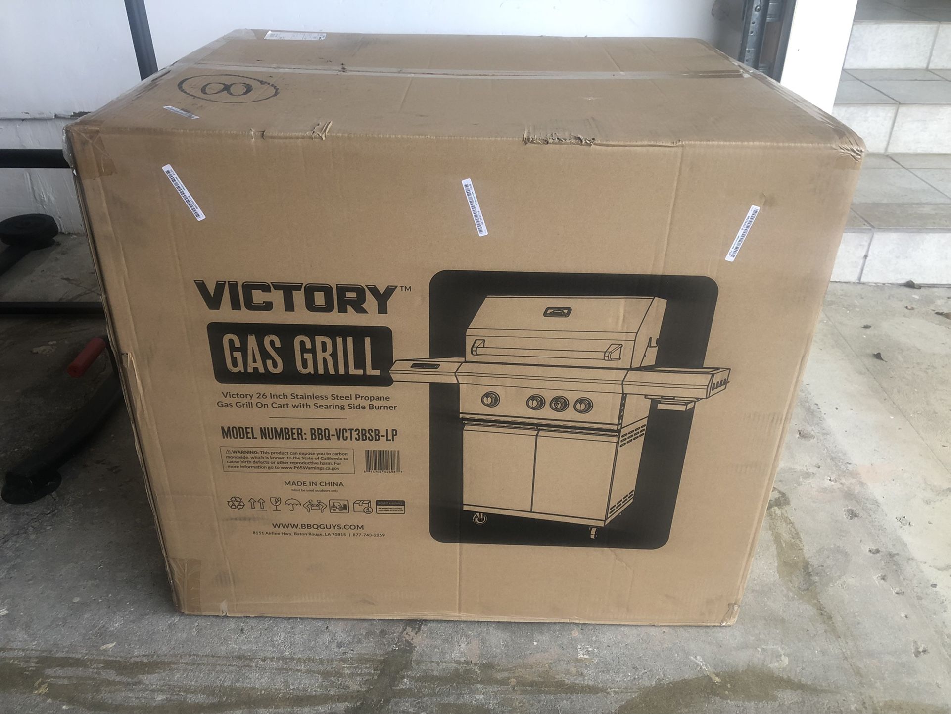 Victory 3-Burner Propane Gas Grill With Infrared Side Burner - BBQ-VCT3BSB-LP