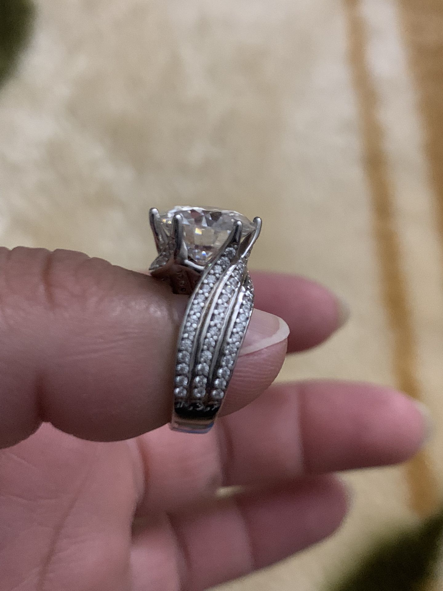 Sterling Silver 5 K Engagement Ring