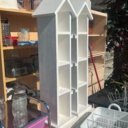 White Wooden House Shape Bookcase