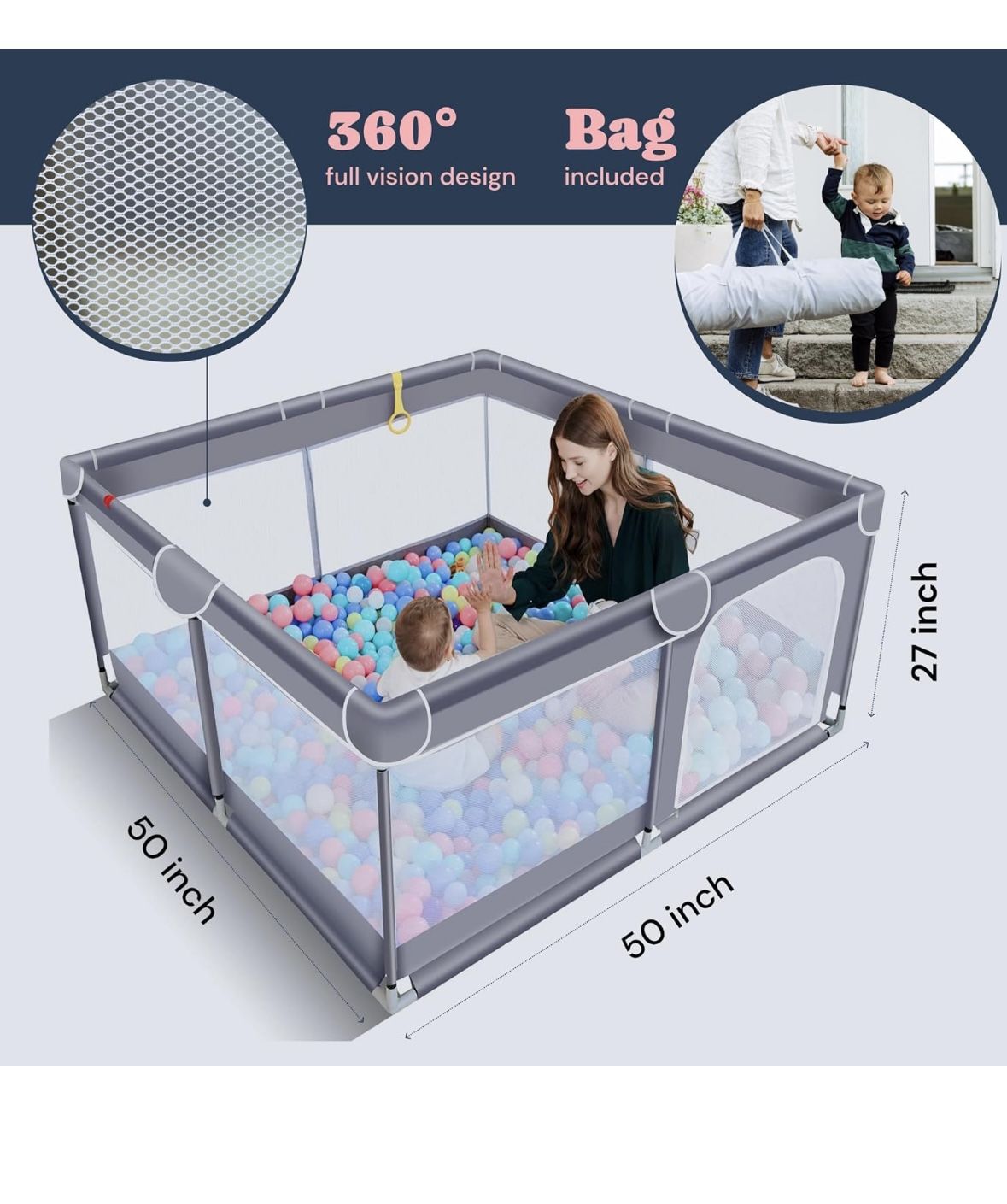 Open Box, Brand New Baby Play Pen,50X50