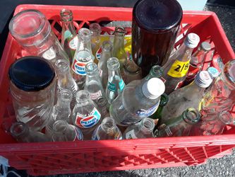 Over 25 antique bottles soda glass bottles
