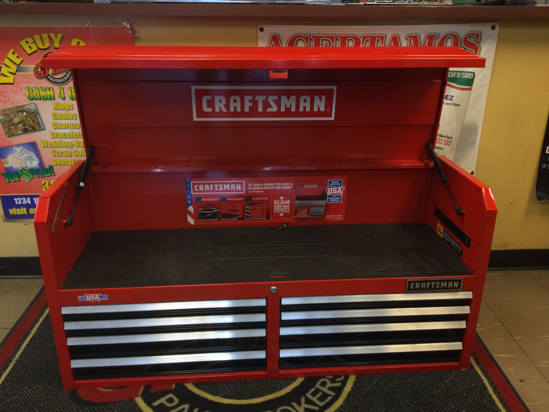 Red/Black Craftsman Heavy Duty 52-in Wide 8 Drawer Tool Box 