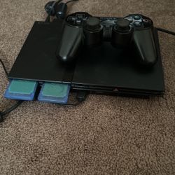 Ps2 Slim With 3 Memory cards 7 Games And 3 Controllers