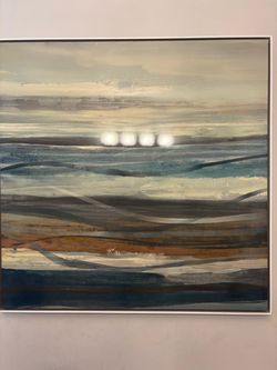 Abstract Landscape Painting in White Frame