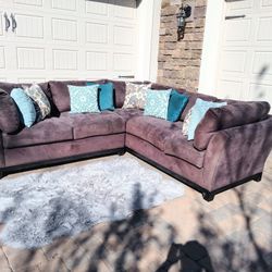 Grey L Shaped Cindy Crawford Sectional 