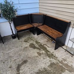 Two like-new wooden patio furniture pieces FREE , size 84x34x32 inches