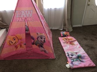 Kids tent with sleeping bags