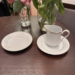 Tea Plates And Cream Jar