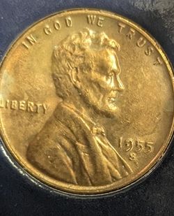 1955 S  Lincoln Wheat Penny.  Ddo Error