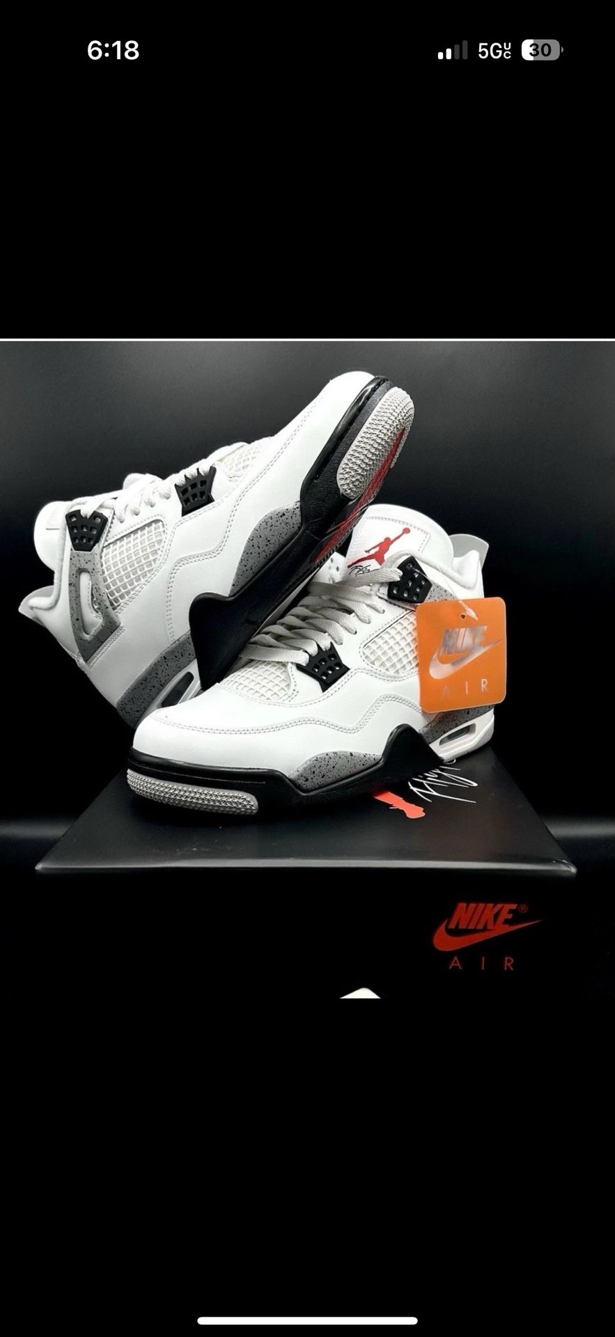 Air Jordan Retro 4 Cement 8.5