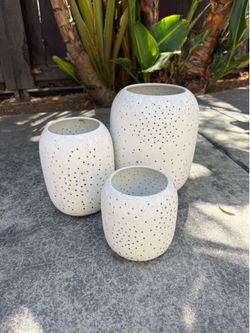 ceramic hurricanes for tea lights -$30 OBO