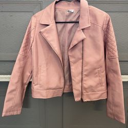 “NEW” Pink Faux Leather Jacket