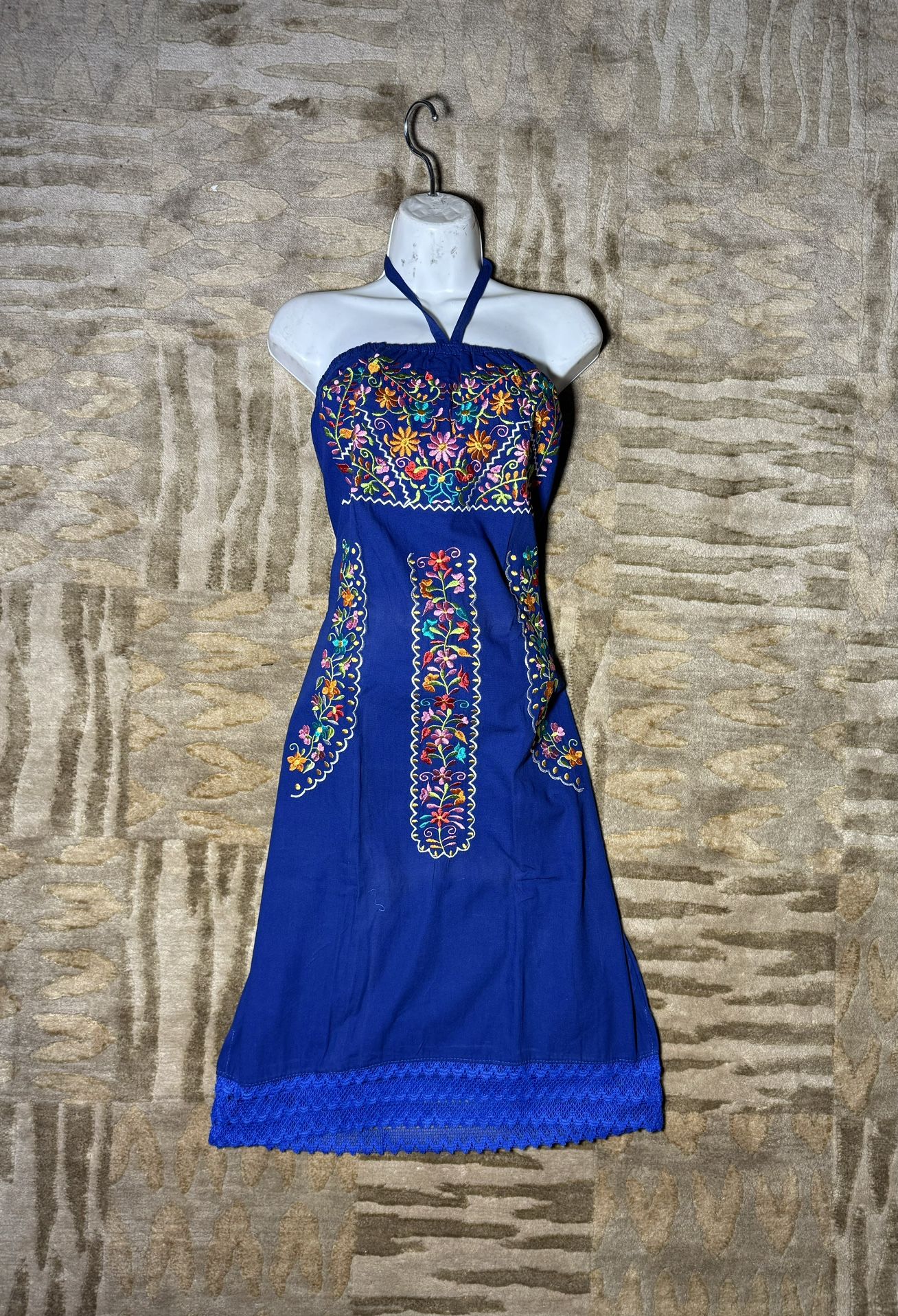 halter mexican dress Cotton Mexican Style Halter Dress L/XL / PINK