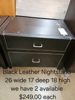 Nightstand Black Leather We are located at 2811 East Bell road. Another Time Around Furniture.