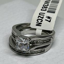 HIGH QUALITY LADIES SILVER tone RING SIZE 6⭐️ 2 set ring  NEW CONDITION RING FOR WOMEN ✨