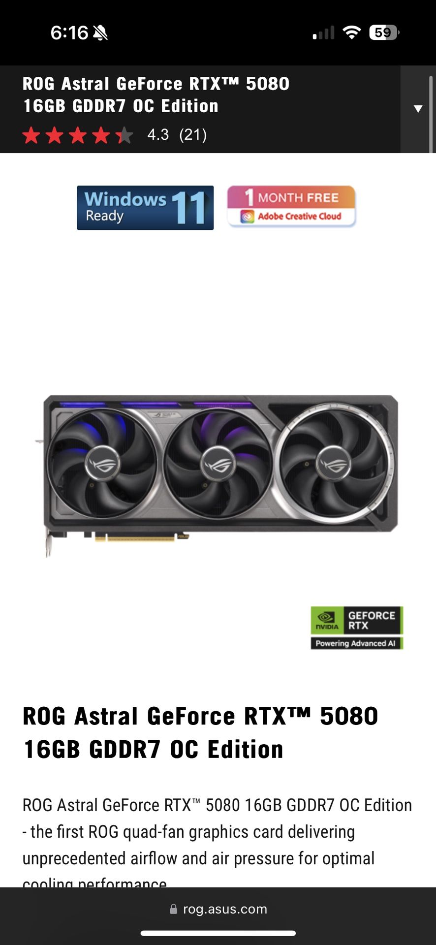 5080 Rog Astral