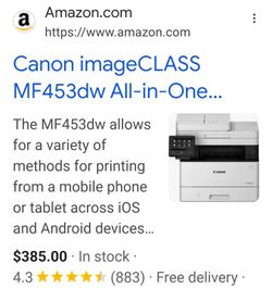 Canon Laser Printer Mf 453dw