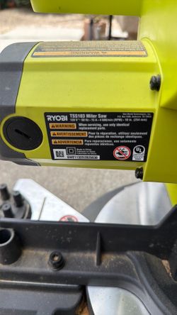 Ryobi TSS103 10-inch compound miter saw (15A motor, 4,600 RPM)