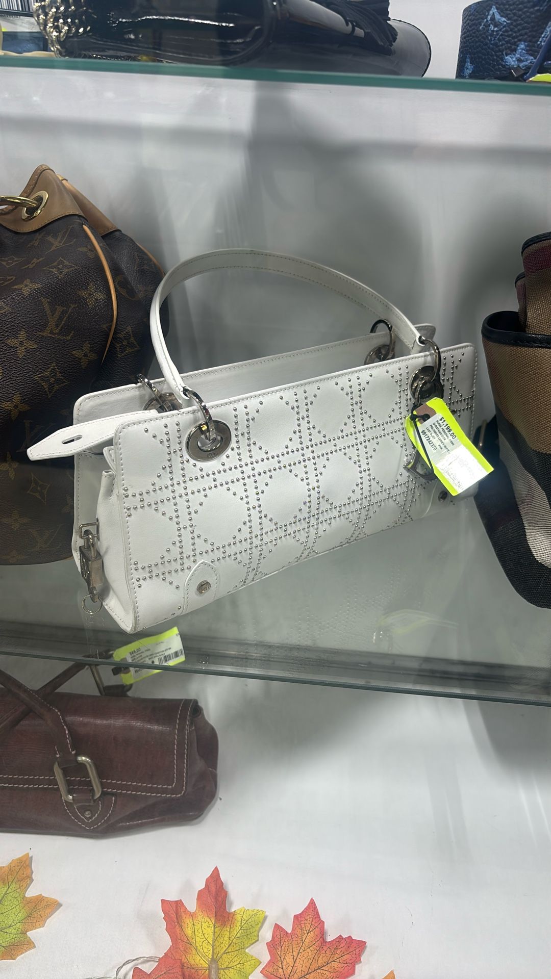 CHRISTIAN DIOR VINTAGE STUDDED SHOULDER BAG