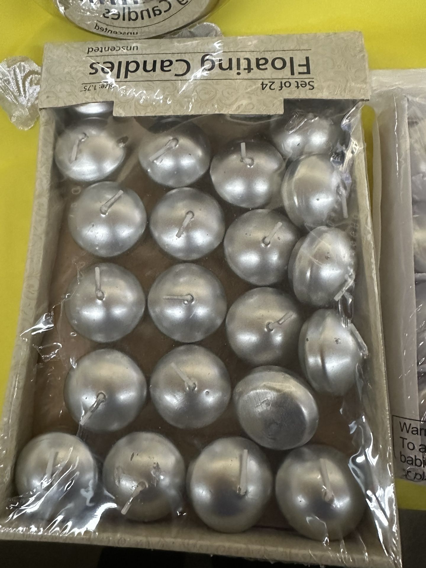 NEW!!! Silver Floating Candles