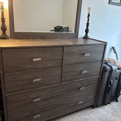 dresser mirror nightstand and tall dresser 