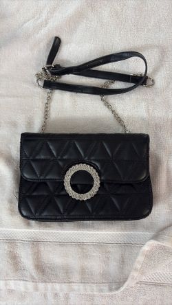 Evening bag with rhinestones circle
