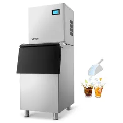 Commercial Ice Maker Machine, 360LBS/24H Ice-Making Machine with 250LBS Large Storage Bin, Auto Self-Cleaning Ice Maker with Touchscreen for Bar Cafe 