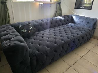 Blue Tufted Sofa
